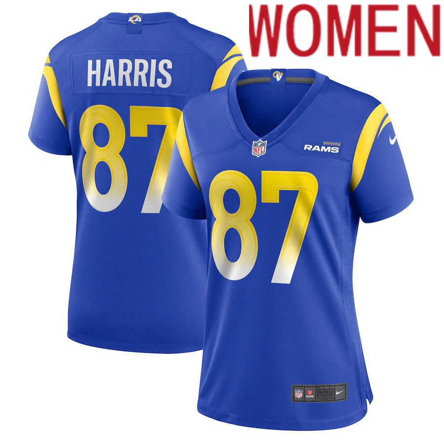 Women Los Angeles Rams 87 Jacob Harris Nike Royal Game Player NFL Jersey